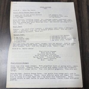 Vintage 1960‎ Spring Pictures Recipe Book Easter Ham Dessert Recipes